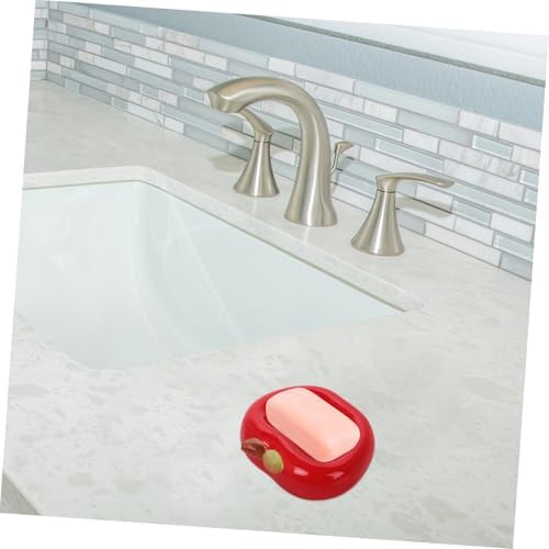 Alipis Apple Shaped Ceramic Soap Tray with Drainage Hole 1