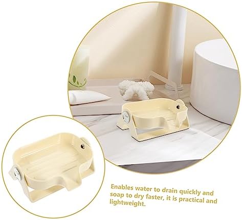 Self-Draining Plastic Soap Dish Holder for Kitchen and Bathroom