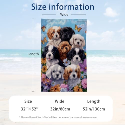 WZOMT Microfiber Beach Towel with Funny Flowers Print