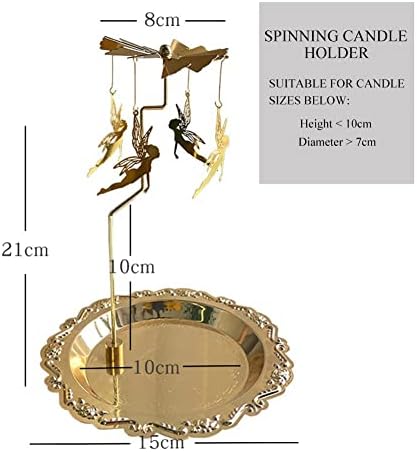 Spinning Candle Holder with Round Tray - Fairy Style