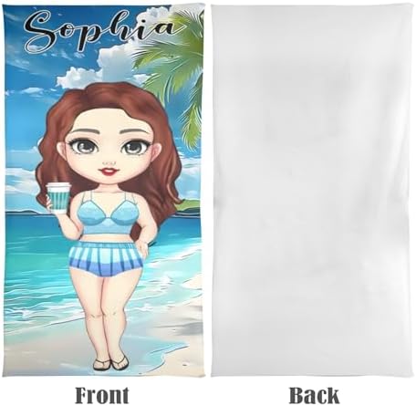 Customized Beach Towel with Photos and Text for Kids Adults