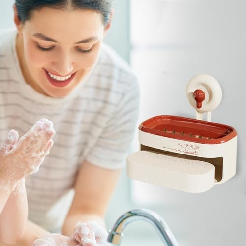 Sturdy Suction Cup Soap Dish for Shower Non-Drilling Wall Mount