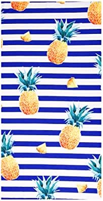 LIVILAN Oversized Striped Pineapple Beach Towel for Women and Girls