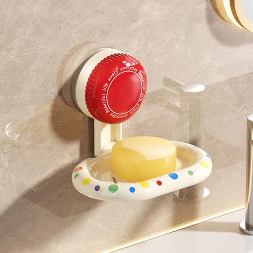 Suction Cup Soap Dish for Shower Red