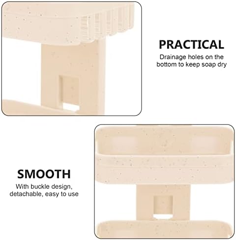 Healifty Wall Mounted Double Layer Soap Dish with Design