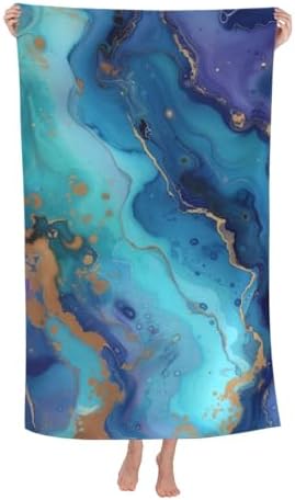 VANZEV Blue Marble Print Beach Towel 52x32