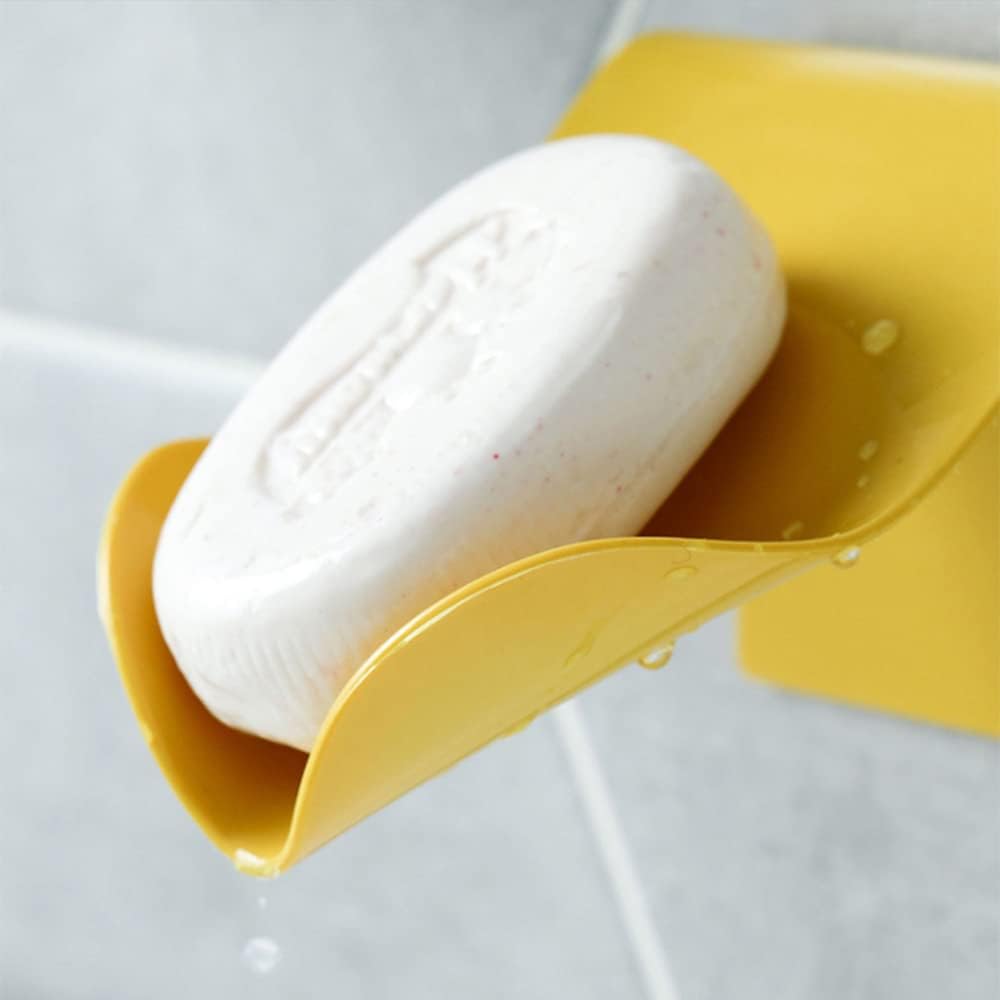 SagaSave Self Draining Soap Dish with Adhesive Red