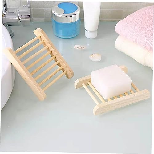 Alipis 6Pcs Wooden Soap Dish Tray Holder for Bathroom Kitchen