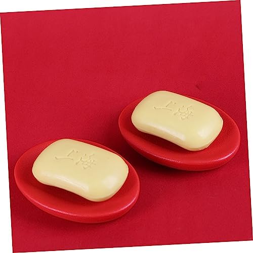 Holibanna 1Pc Red Ceramic Soap Dish for Bathroom Kitchen 1