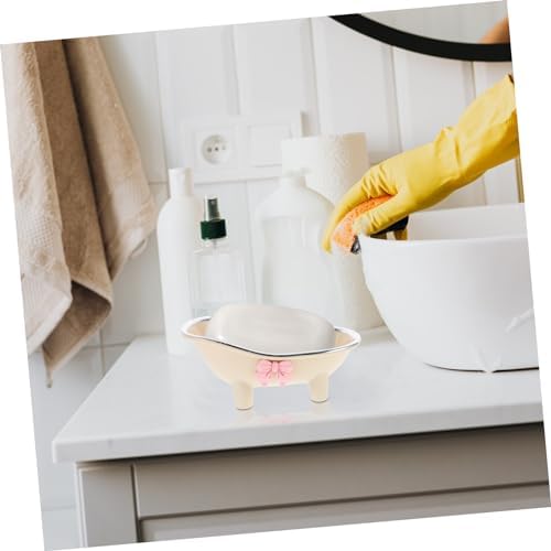 Bathtub Shaped Soap Dish Cute Design with Drain