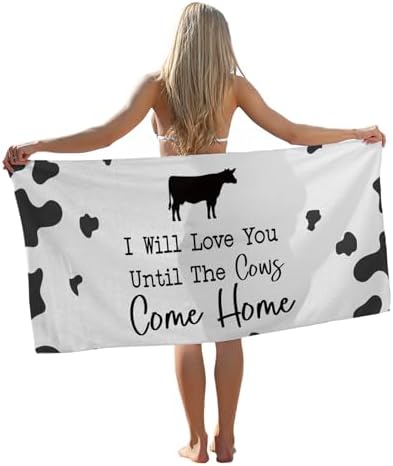 Ill Love You Till The Cows Come Home Beach Towel 29x60in