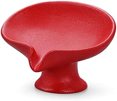 CECEKELE Red Ceramic Soap Dish Holder