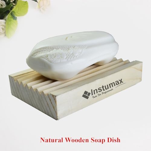 INSTUMAX Simple Soap Dish Wood Natural Pine Minimalist