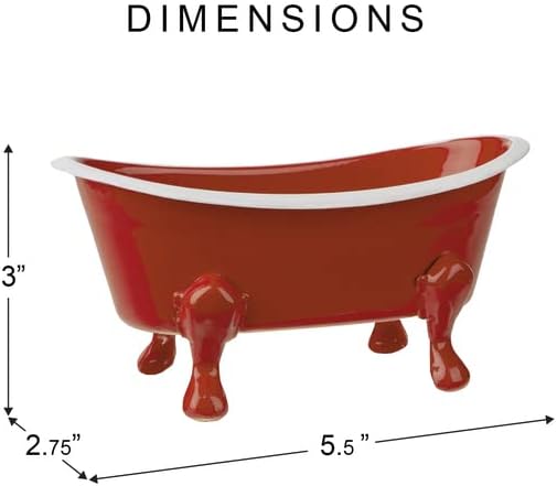 Rustic Enamel Clawfoot Soap Dish - Berry