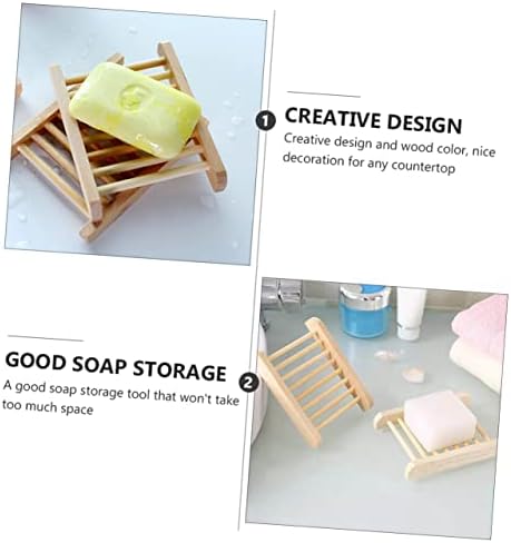 6Pcs Wooden Soap Holder Tray for Kitchen and Bathroom