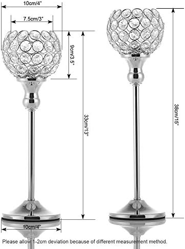 VINCIGANT Crystal Votive Candle Holders Set of 2