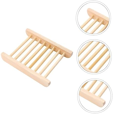 Alipis 6Pcs Wooden Soap Dish Tray Holder for Bathroom Kitchen