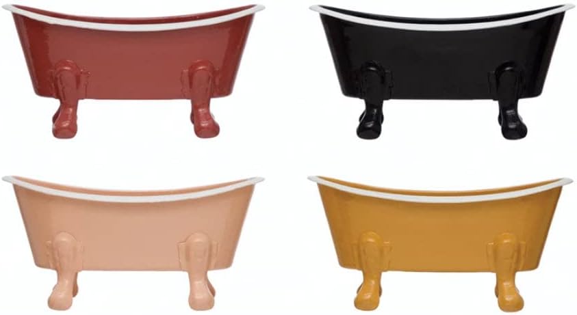 Rustic Enamel Clawfoot Soap Dish - Berry