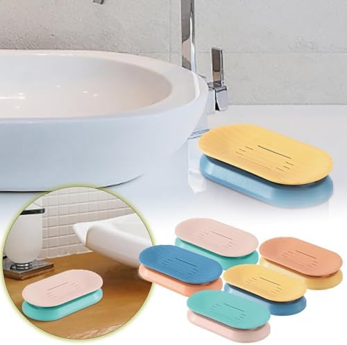 Self Draining Soap Dish with Waterfall Drain Red