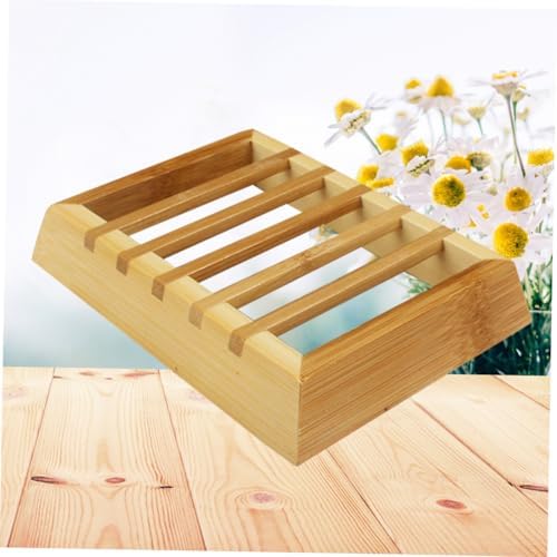 Natural Wooden Soap Dish Tray Holder Organizer Rack