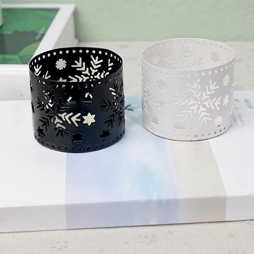 CHILDWEET Iron Snowflake Candle Holder Desk Accessory
