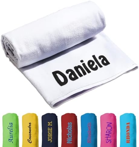 Printualist Personalized Embroidered Beach Towels - 35x62 Custom Soft Cotton