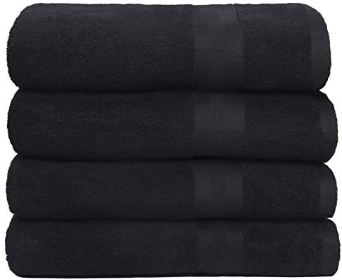 BOUTIQUO 4 Pack Bath Towel Set - 100 Cotton Ultra Soft Absorbent