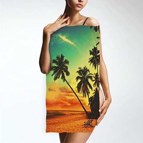 ALAZA Palm Tree Ocean Beach Sunset Tropical Soft Bath Towel