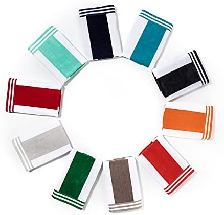 Superior Cotton Striped Beach Towels - Set of 2 Charcoal 1