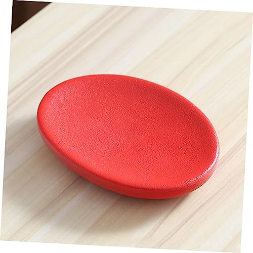 DRESSOOS Ceramic Soap Holder Red Bath Soap Dish