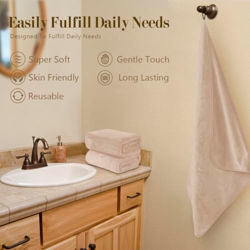 Orighty Microfiber Bath Towel Set - 4 Pack Soft Absorbent Quick Drying Brown