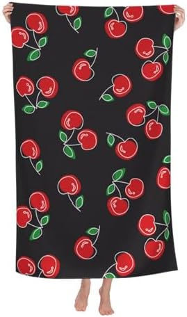 VOOHDDY Red Cherry Microfiber Beach Towel