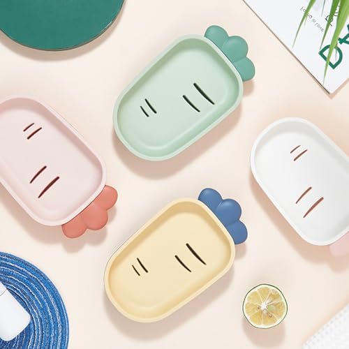 Radish Soap Dish with Double-Layer Drain Red