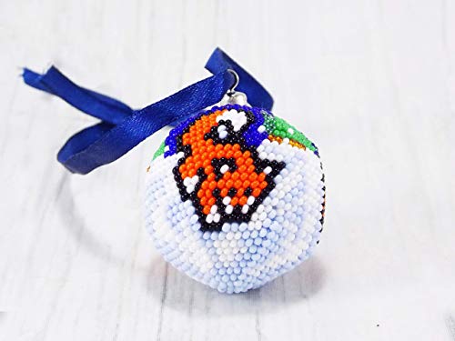 Red Fox Christmas Ornament Blue and White Xmas Tree Decor