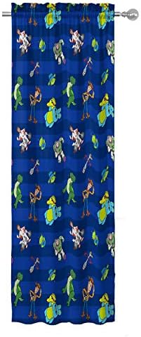 Jay Franco Kids Window Drapes - 4 Piece Blue Toy Story Set