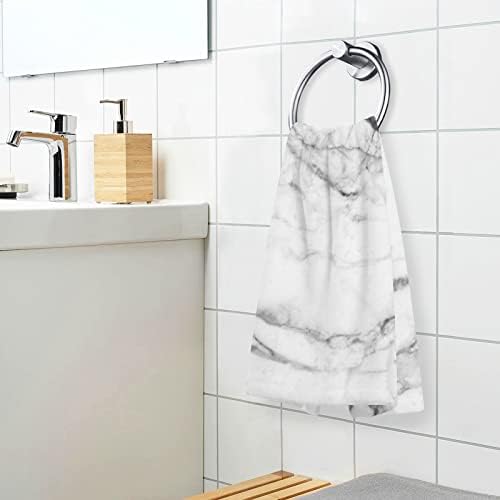 ALAZA White Marble Texture Bath Towel Set of 2