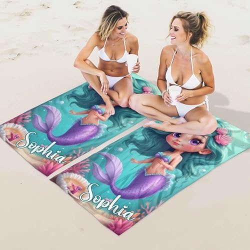 Personalized Beach Towels with Custom Name for Kids and Adults