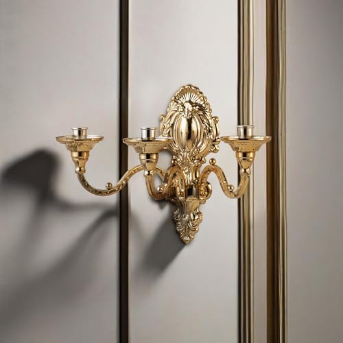 Capesaro 3-Candle Wall Sconces with Gold Crown