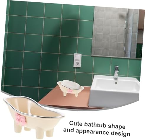 Bathtub Shaped Soap Dish Cute Design with Drain