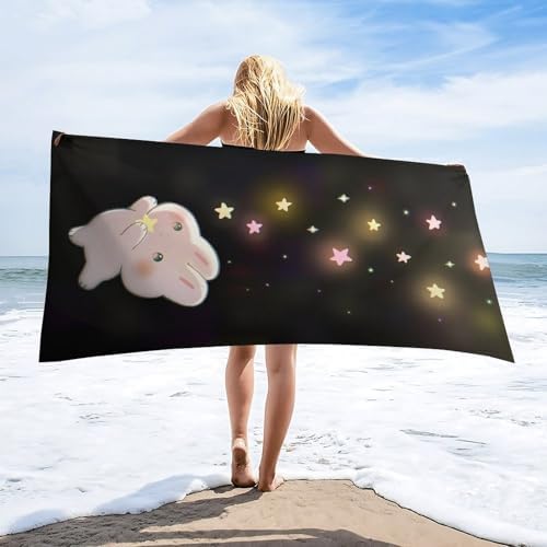 Cute Rabbit Fluffy Beach Towel 32x64 Inch 1