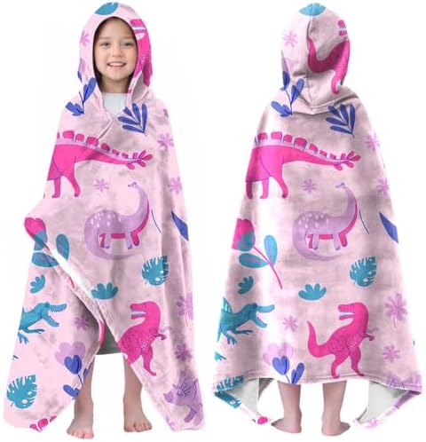 Ritiga Dinosaur Girls Beach Towel with Hoodie