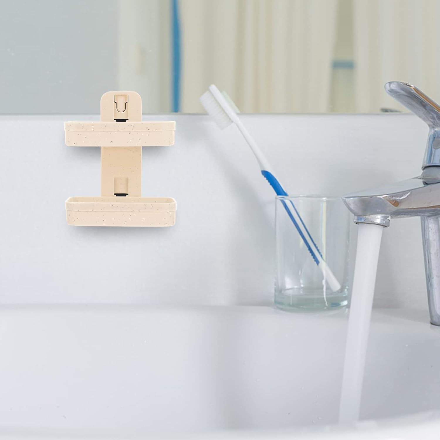 Healifty Wall Mounted Double Layer Soap Dish with Design