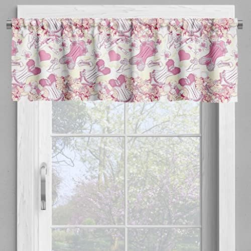 Ambesonne 3-Piece Tiers Curtain Set Floral Print Beige Pink