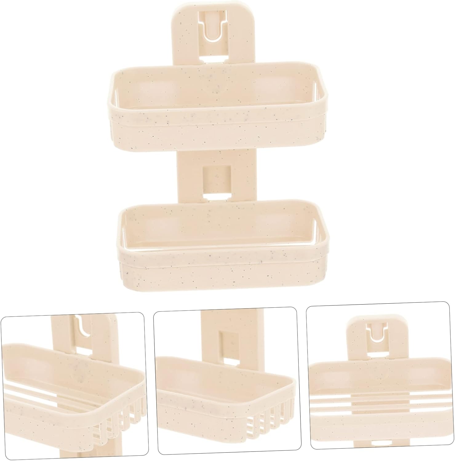 ABOOFAN 2-Layer Wall Soap Holder No Drilling Required