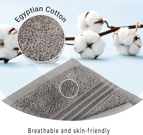 Superior Egyptian Cotton Bath Towel Set Charcoal Set of 2
