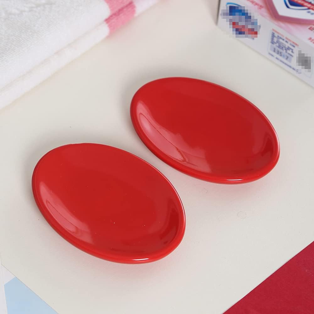 Gaolinci 2pcs Red Ceramic Soap Dish
