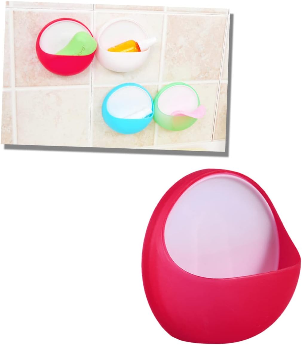 ABOOFAN Wall Mounted Soap Dish with Suction Cup Red for Smooth Surfaces