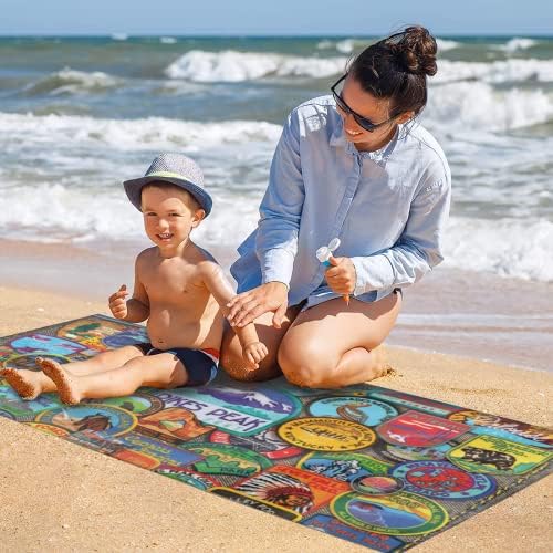 National Parks Badges Microfiber Sand Free Beach Towel