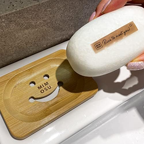 Mimosu Bamboo Soap Dish - Eco-Friendly Shampoo Holder with Drain