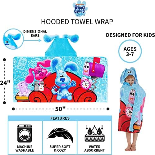 Franco Blues Clues Hooded Towel Wrap 24x50